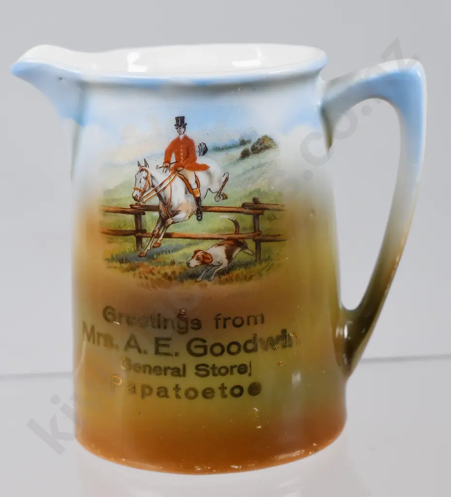 HUNTING SCENE ADVERTISING JUG, GOODWIN PAPATOETOE Image 1++
