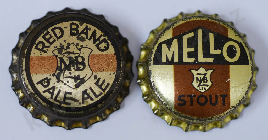 NZ BREWERIES RED BAND & MELLO CROWN TOP BOTTLE CAPS Image 1++