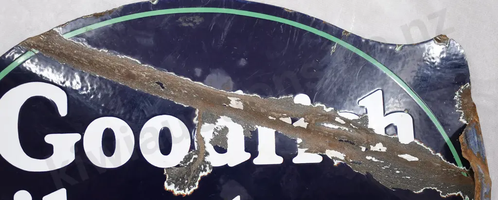 GOODRICH SILVERTOWNS DOUBLE SIDED ENAMEL SIGN Image 1++