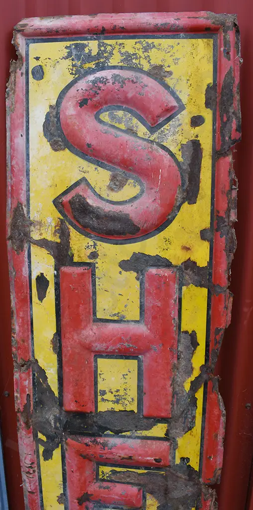 SHELL EARLY PRESSED STEEL SIGNS Image 1++