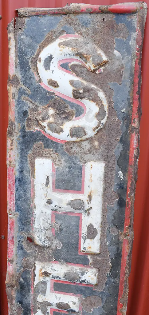 SHELL EARLY PRESSED STEEL SIGNS Image 1++