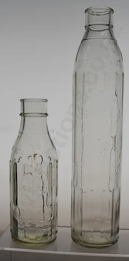 SHELL PINT AND QUART OIL BOTTLES Image 1++