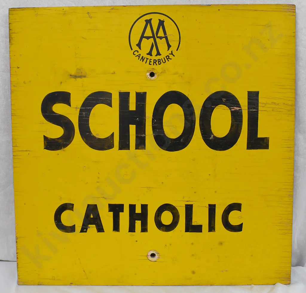 CATHOLIC SCGHOOL AA ROAD SIGN Image 1++