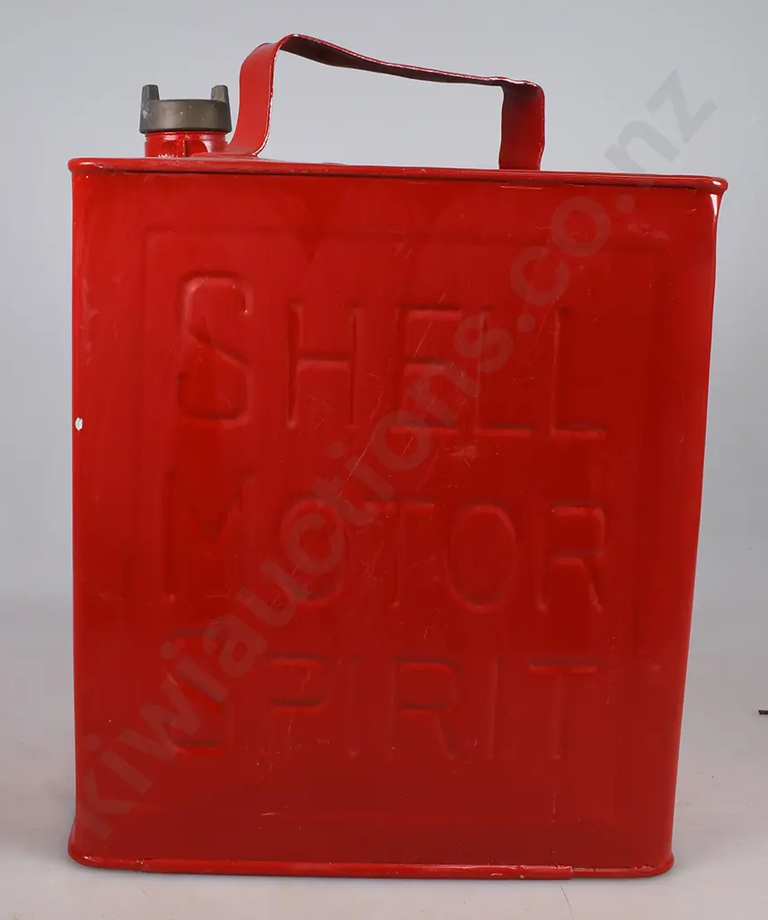 SHELL 2 GAL PETROL TIN & WOODEN BOX END Image 1++