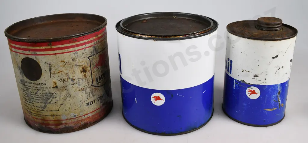 MOBIL GREASE & OIL TINS Image 1++