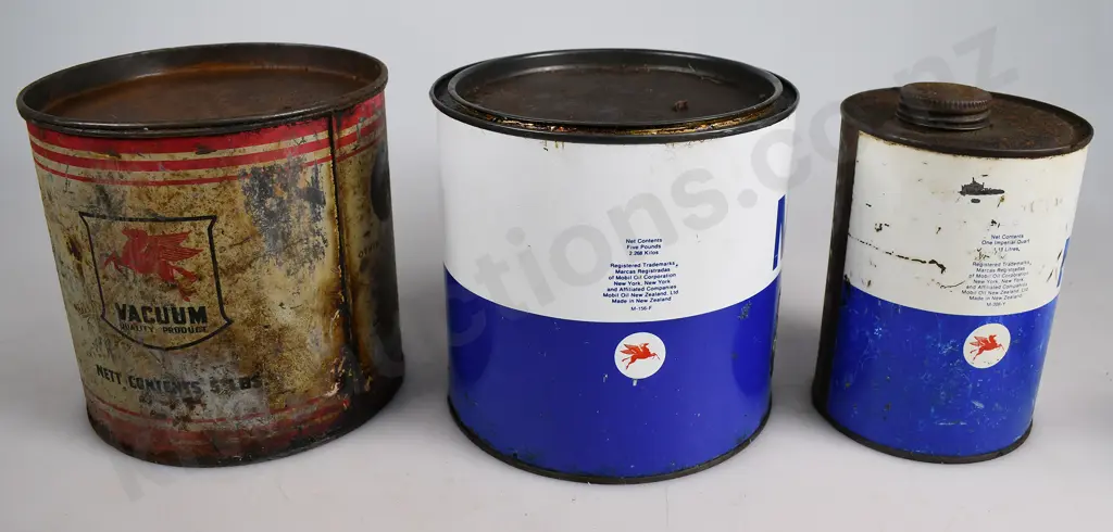 MOBIL GREASE & OIL TINS Image 1++