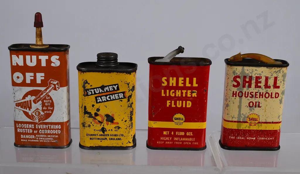 LUBRICATING OIL, LIGHTER FLUID  TINS Image 1++