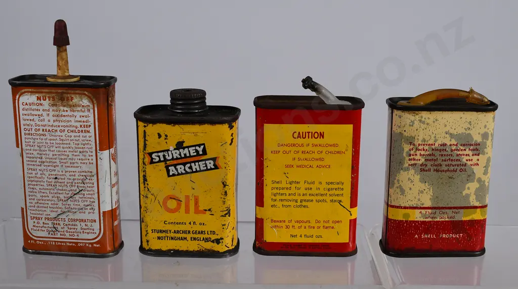 LUBRICATING OIL, LIGHTER FLUID  TINS Image 1++