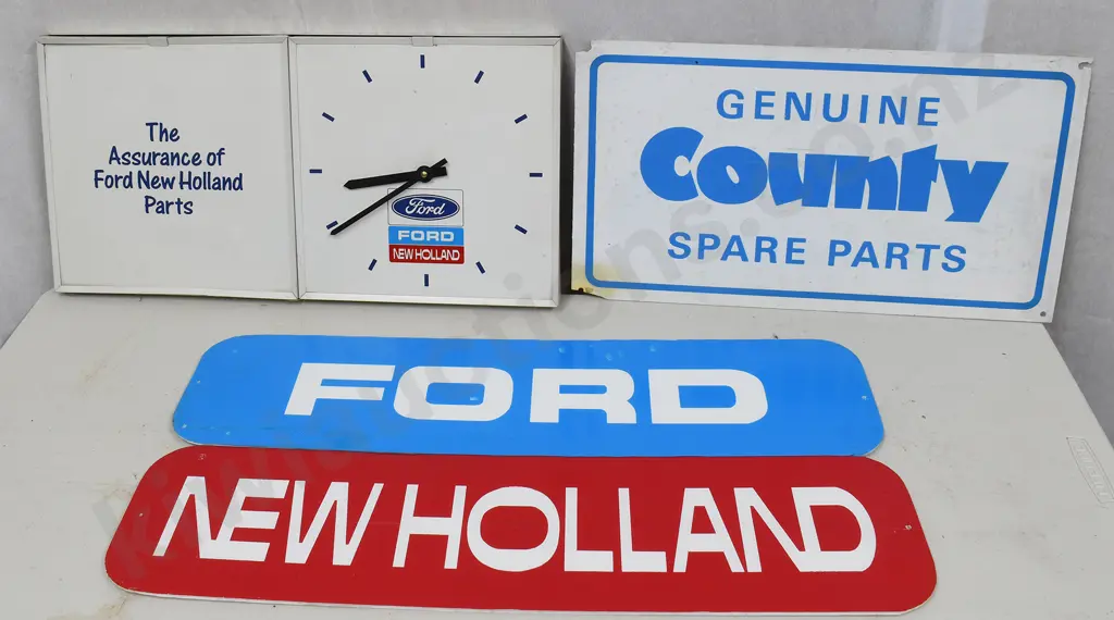 FORD NEW HOLLAND SIGNS & WALL CLOCK Image 1++