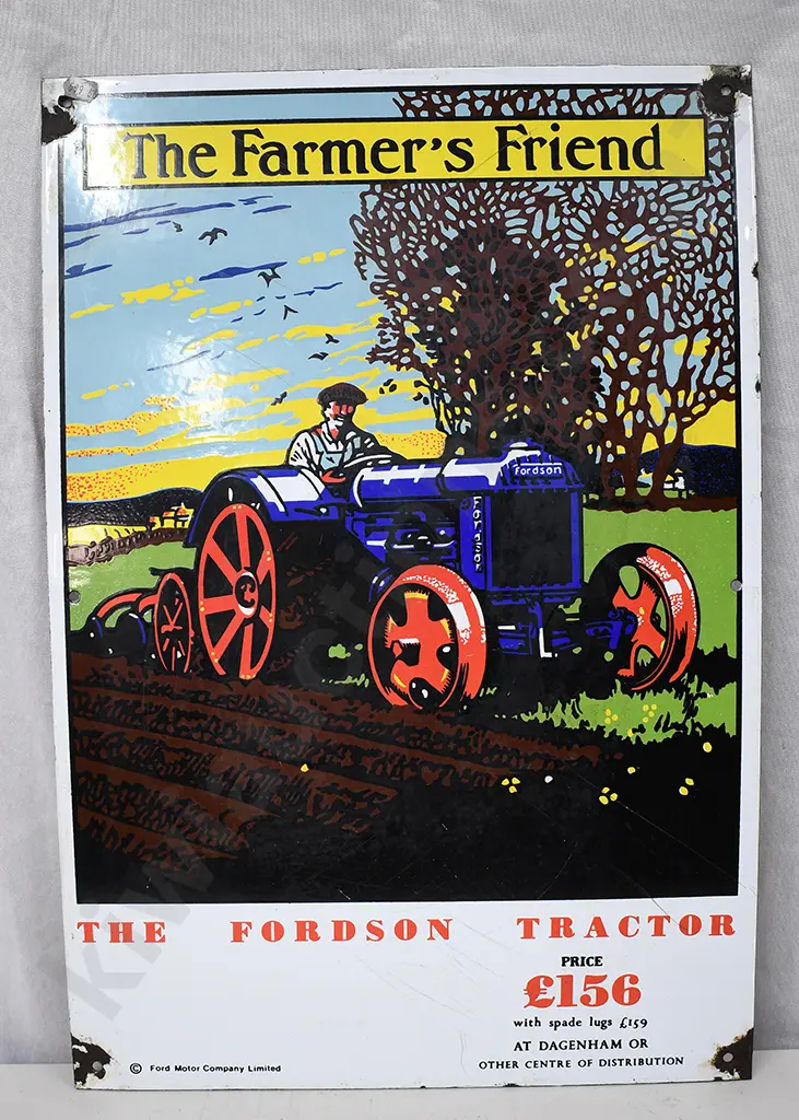 THE FARMERS FRIEND, THE FORDSON TRACTOR ENAMEL SIGN Image 1++