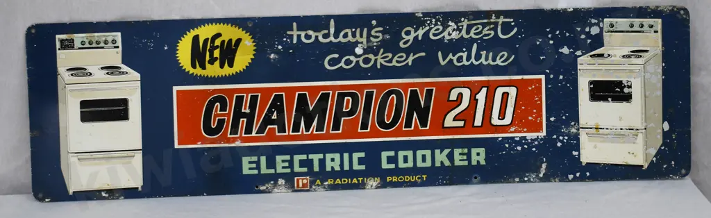 CHAMPION 210 ELECTRIC COOKER PRINTED SIGN Image 1++
