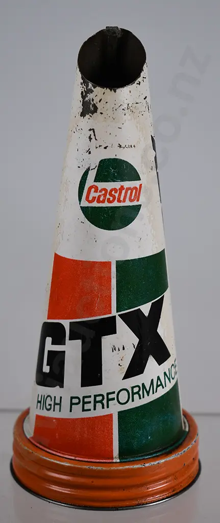 CASTROL GTX HIGH PERFORMANCE PRESSED TIN, OIL BOTTLE POURER Image 1++