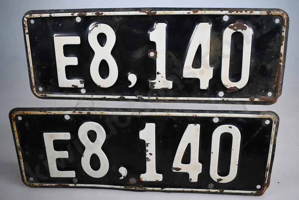 NZ EXEMPT NUMBER PLATES E8-140, 1951-1965 Image 1++