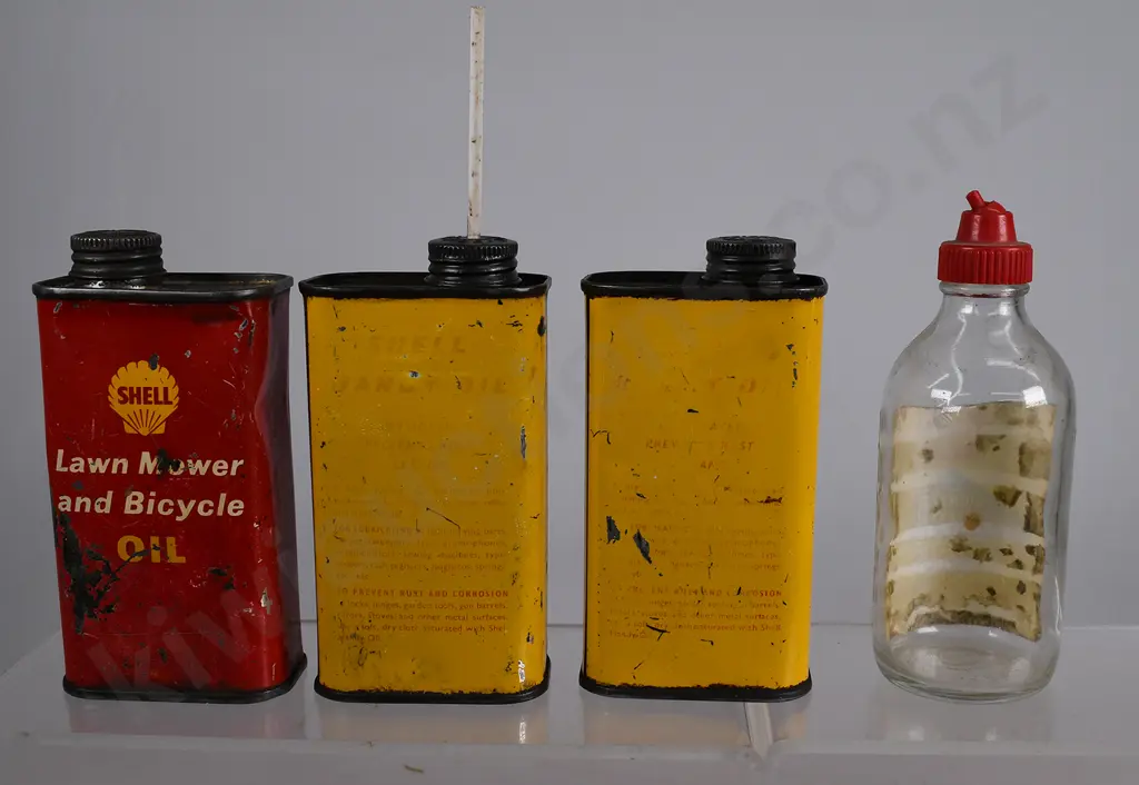 LUBRICATING OIL, LIGHTER FLUID TINS & BOTTLE Image 1++