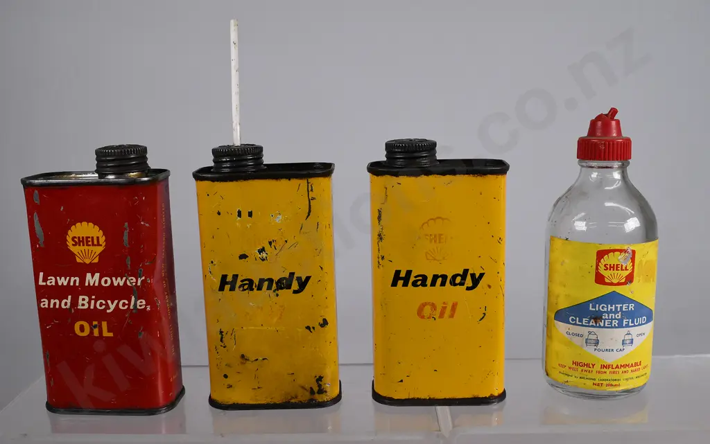LUBRICATING OIL, LIGHTER FLUID TINS & BOTTLE Image 1++
