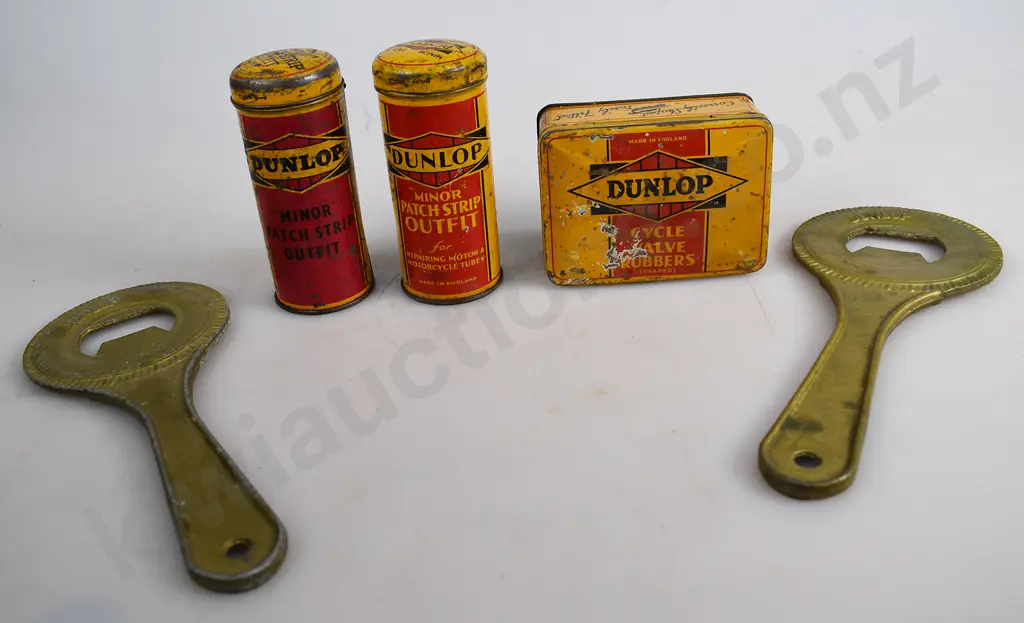 DUNLOP REPAIR TINS, BOTTLE OPENERS Image 1++