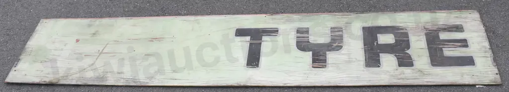 WOODEN TYRES SIGNS 1950'S CHRISTCHURCH Image 1++