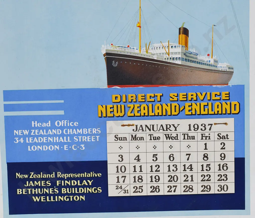 SHAW SAVILL LINE 1937 CALENDER Image 1++