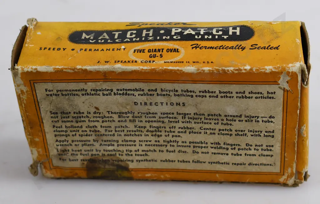 ROMAC CURE - C - CURE TYRE PATCH TIN & SPEAKER MATCH PATCH PACKET Image 1++