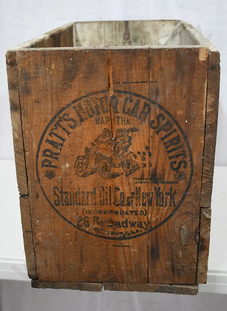 PRATT'S MOTOR CAR SPIRITS WOODEN TIMBER BOX Image 1++