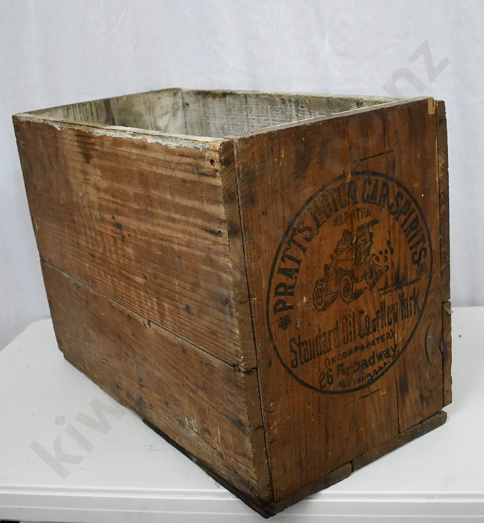 PRATT'S MOTOR CAR SPIRITS WOODEN TIMBER BOX Image 1++