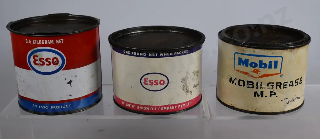 ESSO & MOBIL GREASE TINS Image 1++