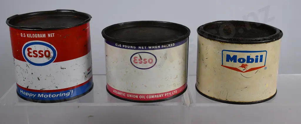 ESSO & MOBIL GREASE TINS Image 1++