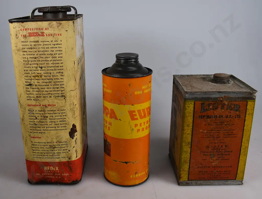 RED X EUROPA & LISTER TINS Image 1++