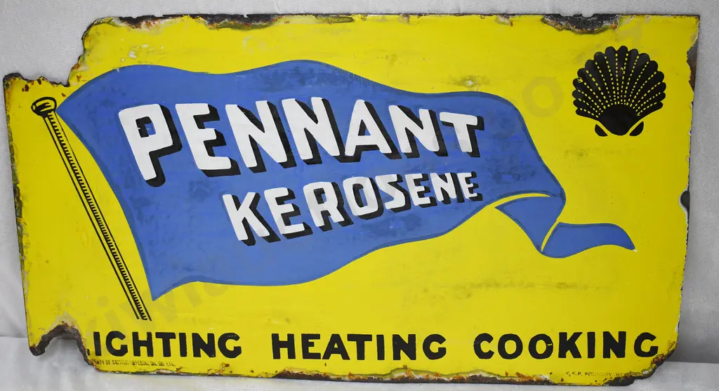 PENNANT KEROSENE DOUBLE SIDED ENAMEL SIGN Image 1++