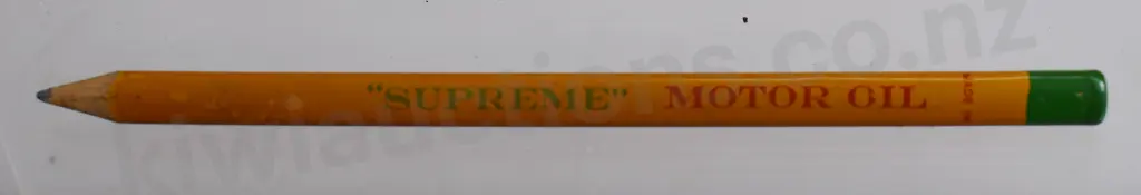 SUPREME QUALITY MOTOR OIL TIN & ADVERTISING PENCIL Image 1++