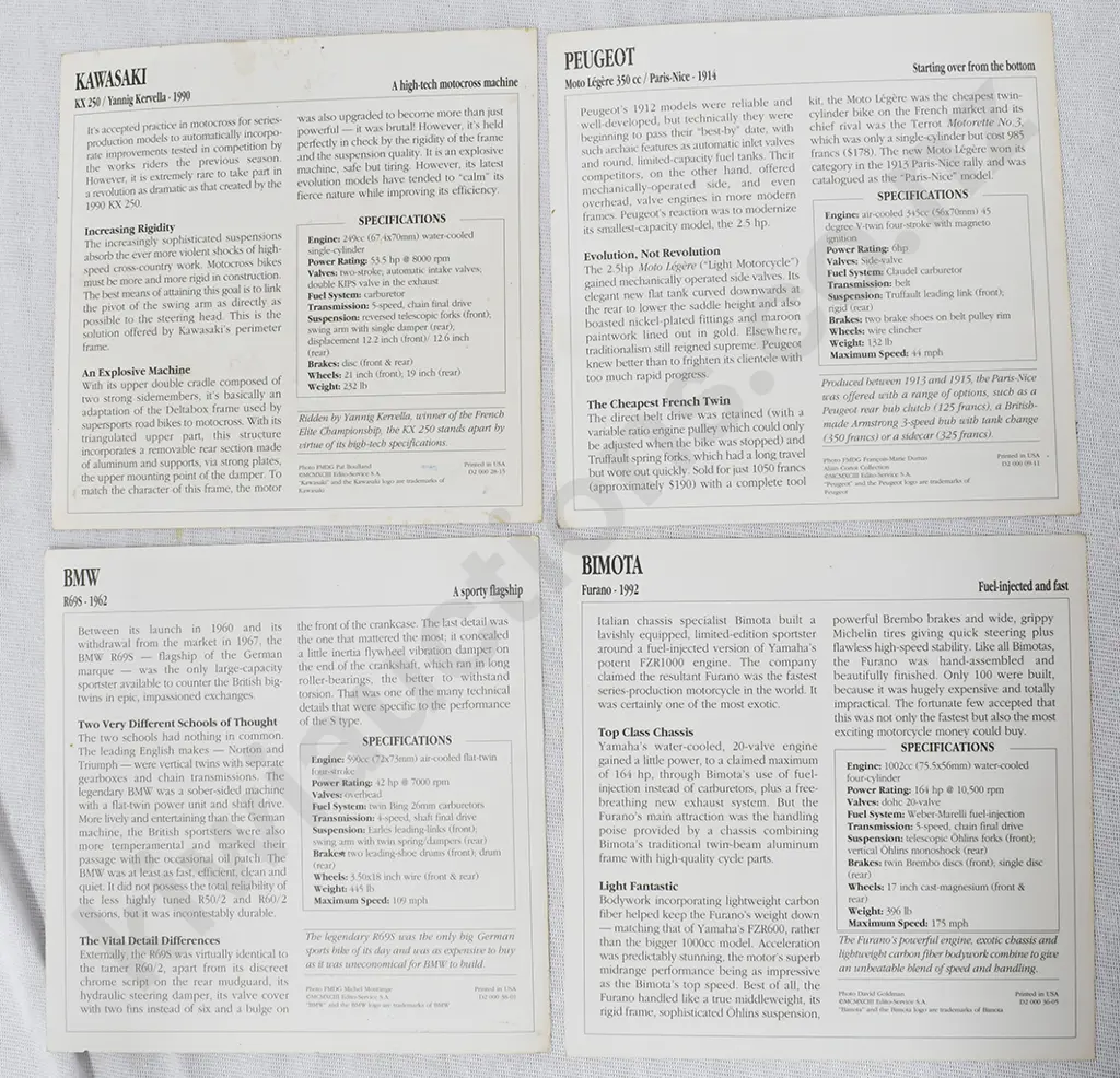 MOTORCYCLE COLLECTORS CARDS Image 1++