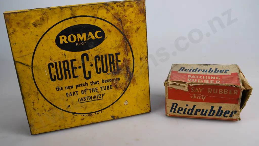 ROMAC CURE - C - CURE TYRE PATCH TIN & SPEAKER MATCH PATCH PACKET Image 1++