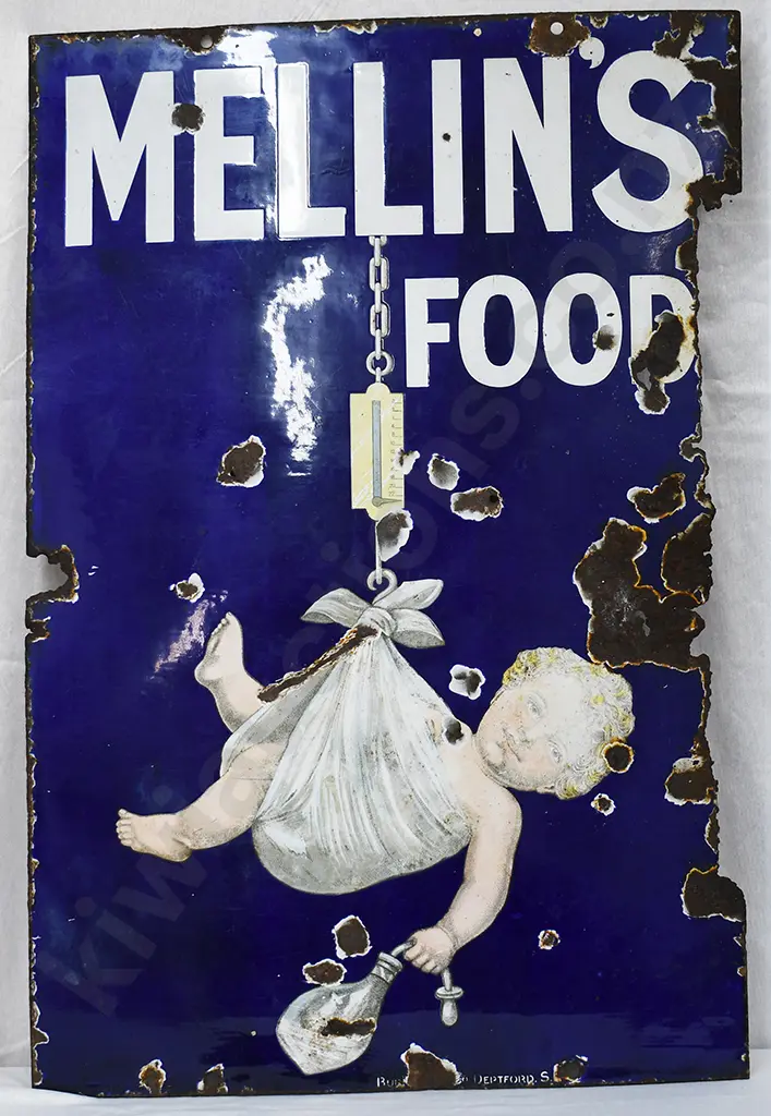 MELLIN'S FOOD LARGE ENAMEL SIGN Image 1++