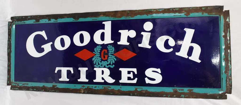 GOODRICH TIRES ENAMEL SIGN Image 1++