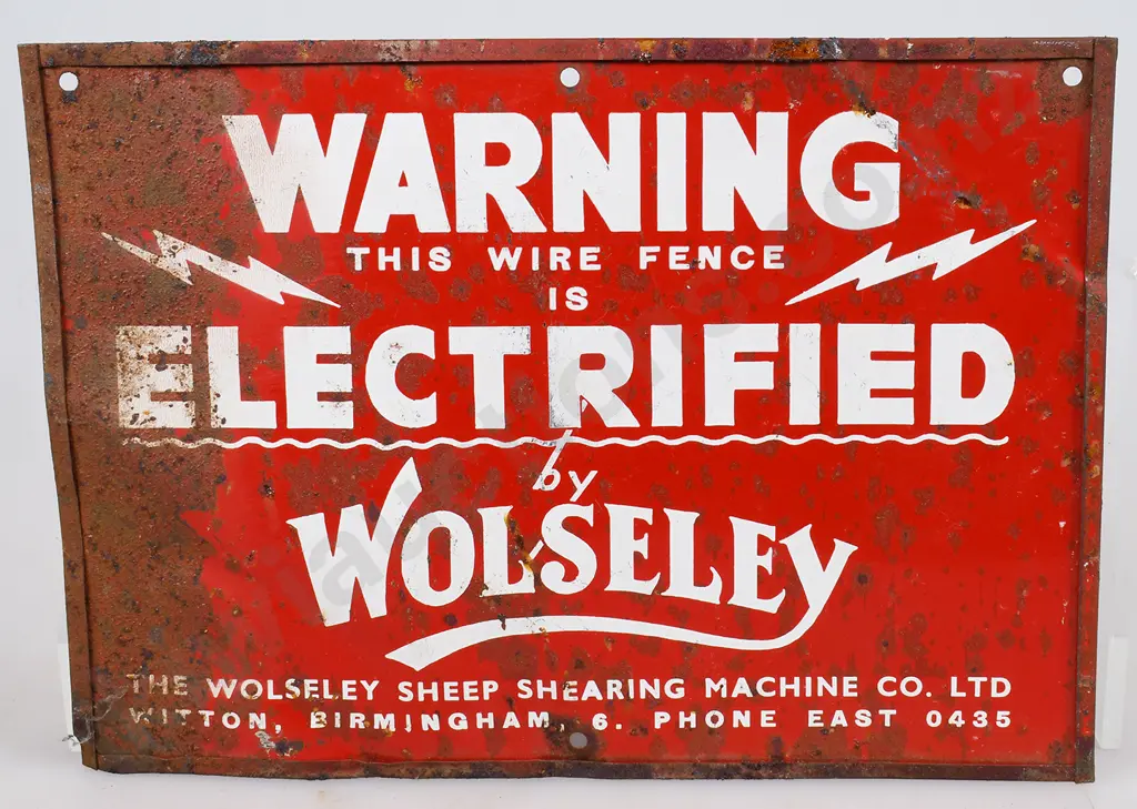 WORSLEY ELECTRIC FENCE SIGN Image 1++