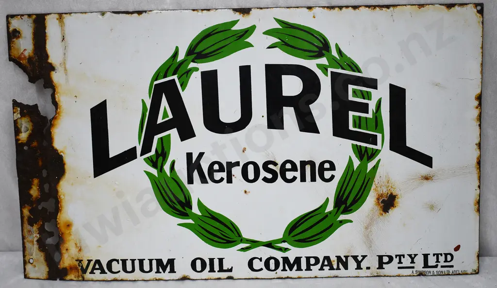 LAUREL KEROSENE DOUBLE SIDED ENAMEL SIGN Image 1++
