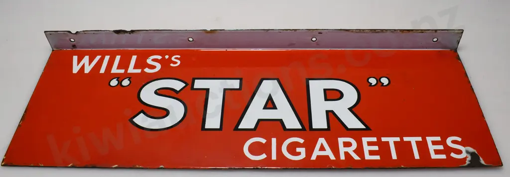 WILL'S STAR CIGARETTES DOUBLE SIDED ENAMEL SIGN Image 1++