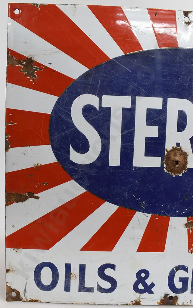 STERNOL OILS & GREASES ENAMEL SIGN Image 1++