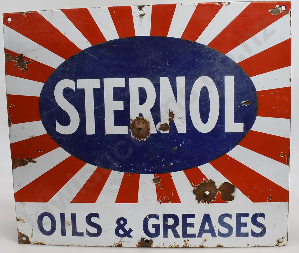 STERNOL OILS & GREASES ENAMEL SIGN Image 1++