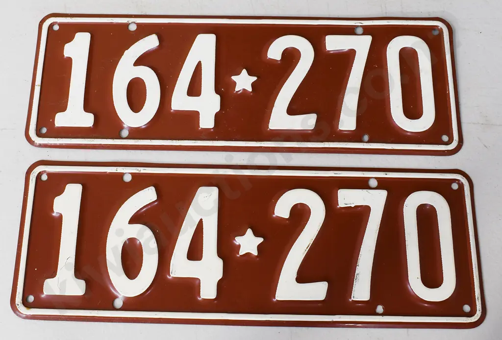 NZ NUMBER PLATE 164-270, 1956-1961 Image 1++