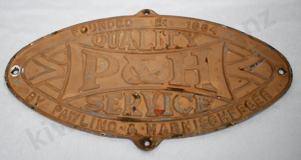 PAWLING & HARNISCHFEGER CAST IRON PLAQUE Image 1++