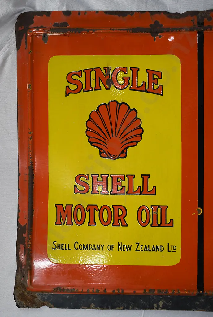 SHELL NEW ZEALAND ENAMEL SIGN Image 1++