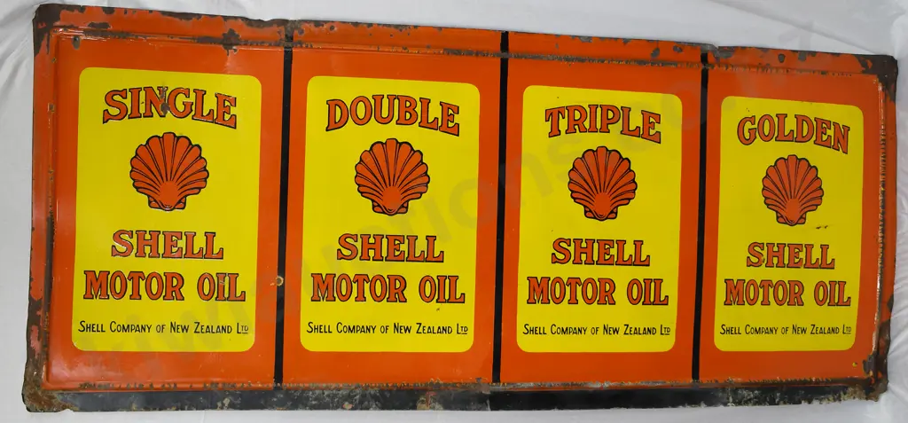 SHELL NEW ZEALAND ENAMEL SIGN Image 1++