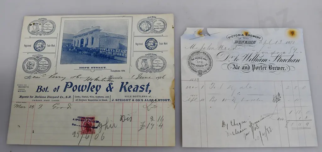 POWLEY & KEAST, STRACHAN DUNEDIN INVOICES Image 1++