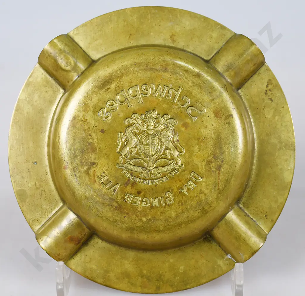 SCHWEPPES DRY GINGER ALE BRASS ASHTRAY Image 1++