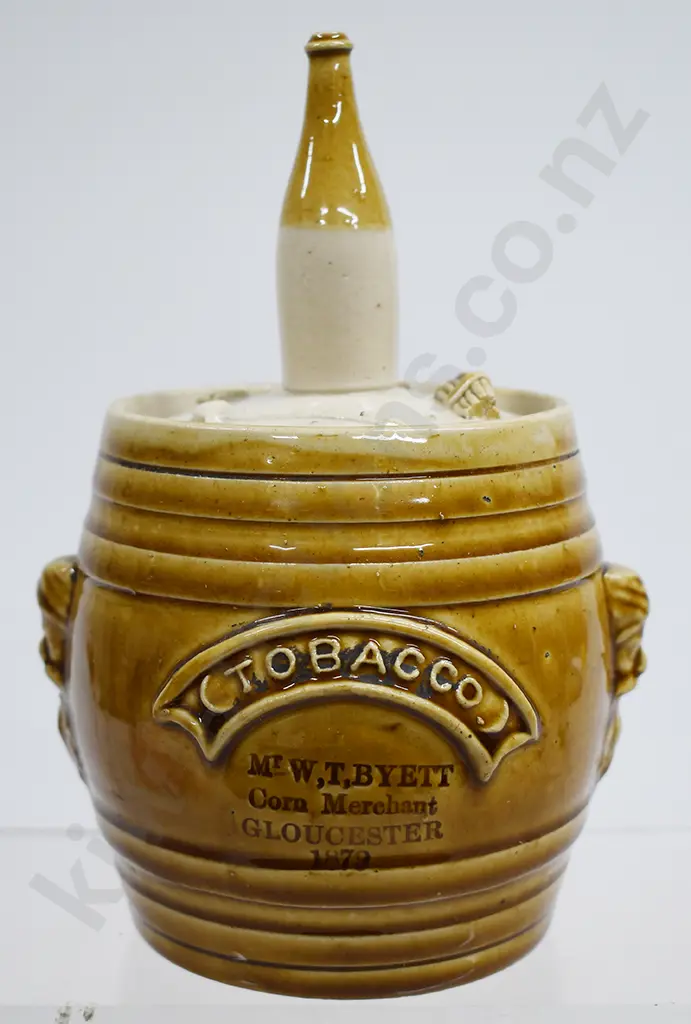 BYETT GLOUCESTER TOBACCO JAR 1879 Image 1++
