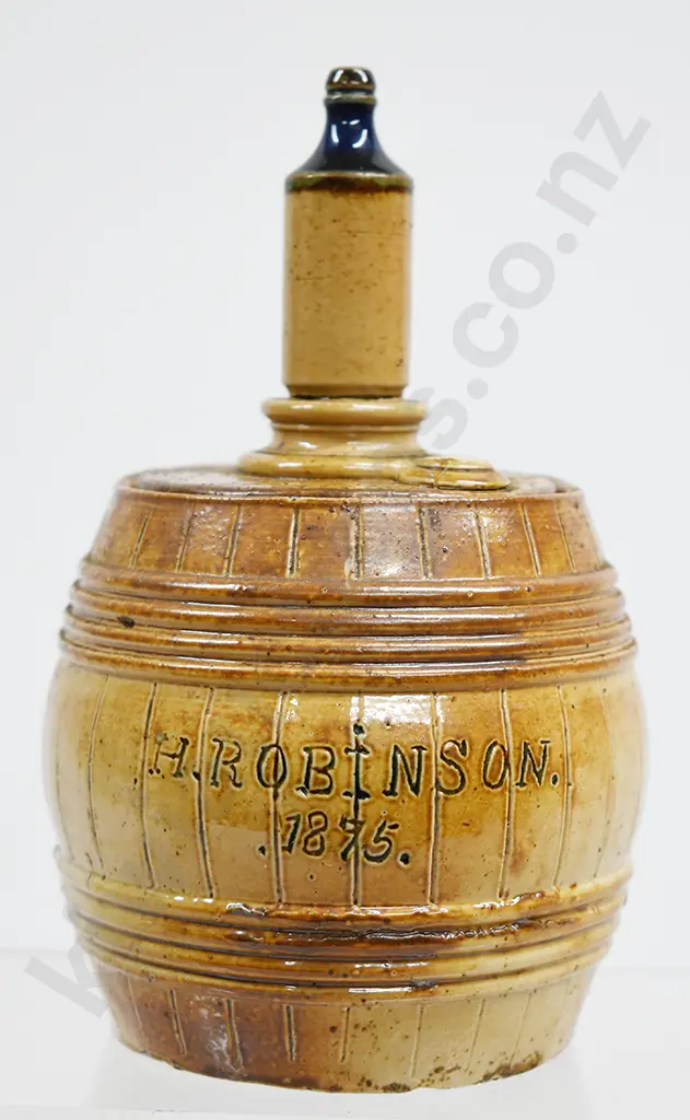 H ROBINSON 1875 STONEWARE BARREL Image 1++