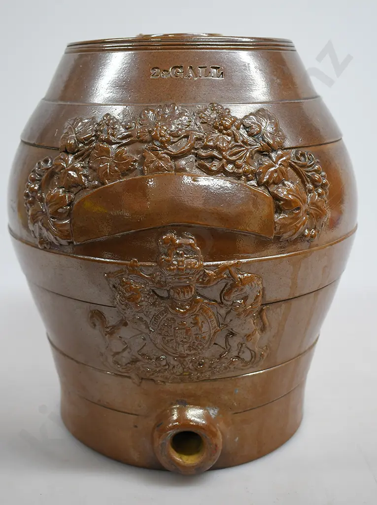 EARLY STONEWARE SPIRITS BARREL Image 1++