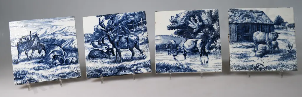 CERAMIC BLUE & WHITE MINTON TILES Image 1++