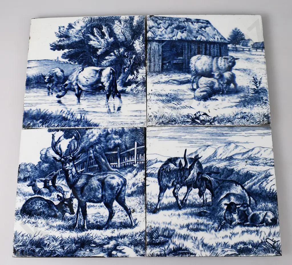 CERAMIC BLUE & WHITE MINTON TILES Image 1++